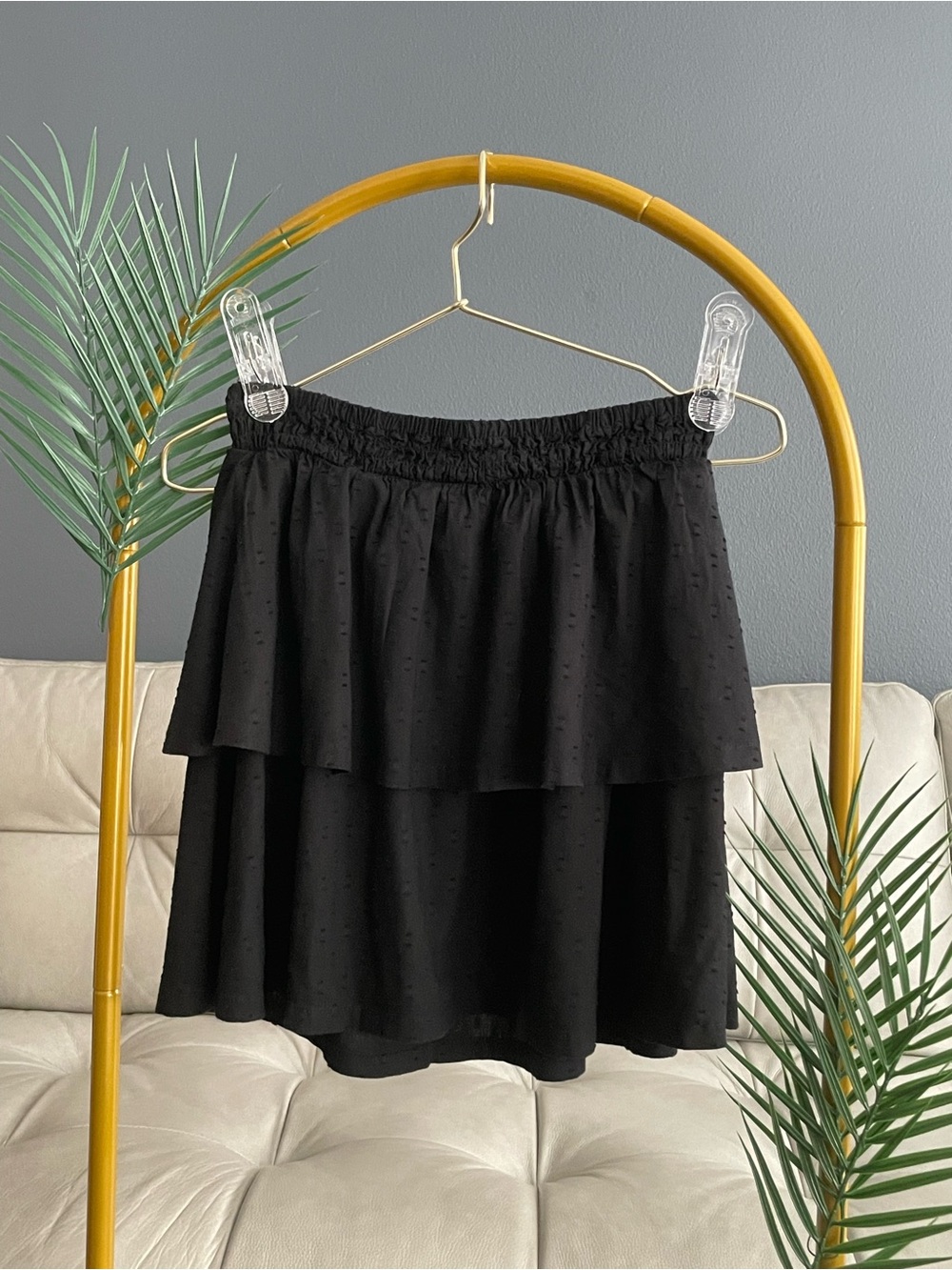 Old Navy Black Tiered Mini Skirt